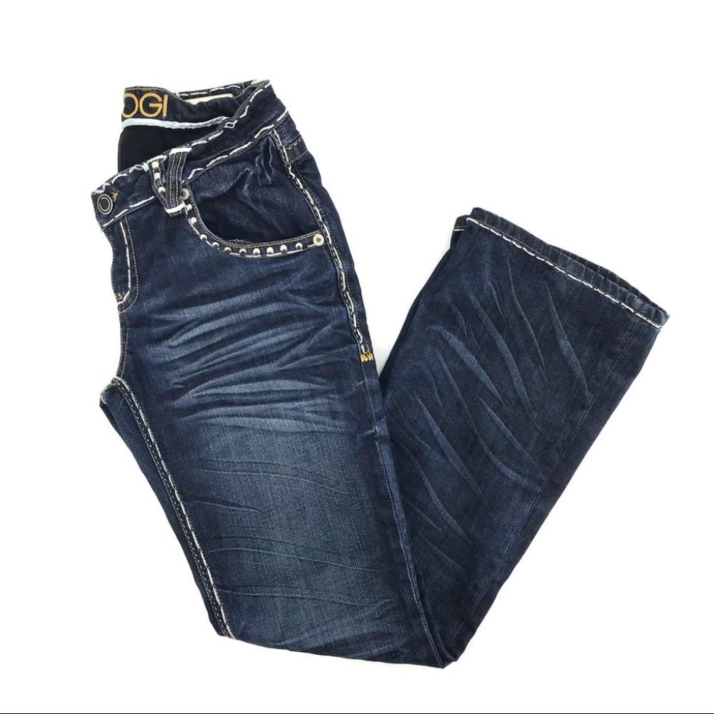 Coogi Denim Embellished Pocket Mid Rise Jeans